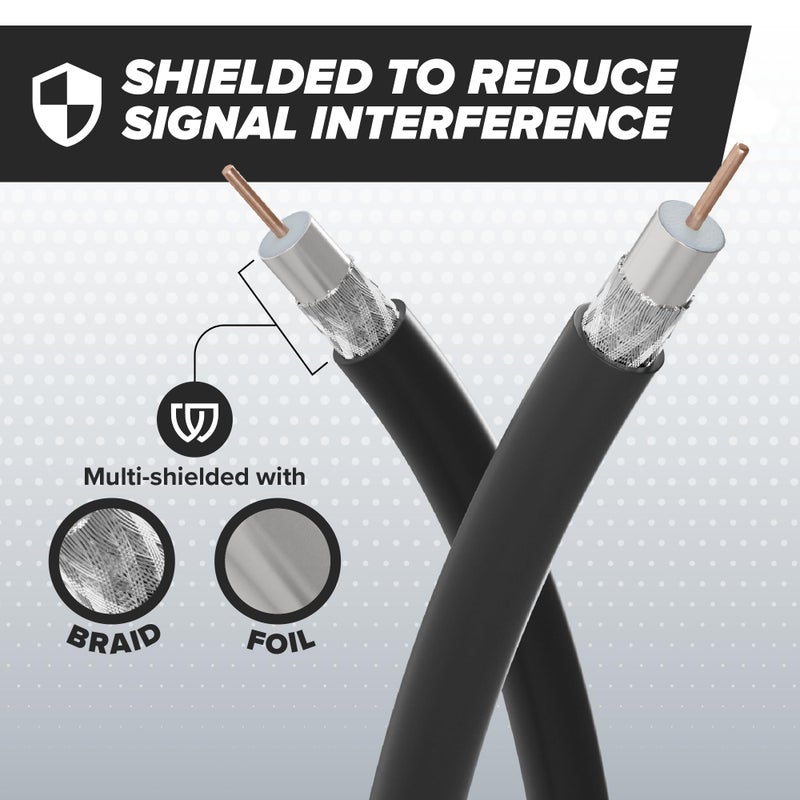 THE CIMPLE CO Coaxial Cable, 25 FT, RG11, Indoor/Outdoor, Dual-Shield, High Speed Internet, Satellite Extension, CATV, UV Resistant, Weather Proof, CL2 Rated, 7.5 Meters, Black - Image 5